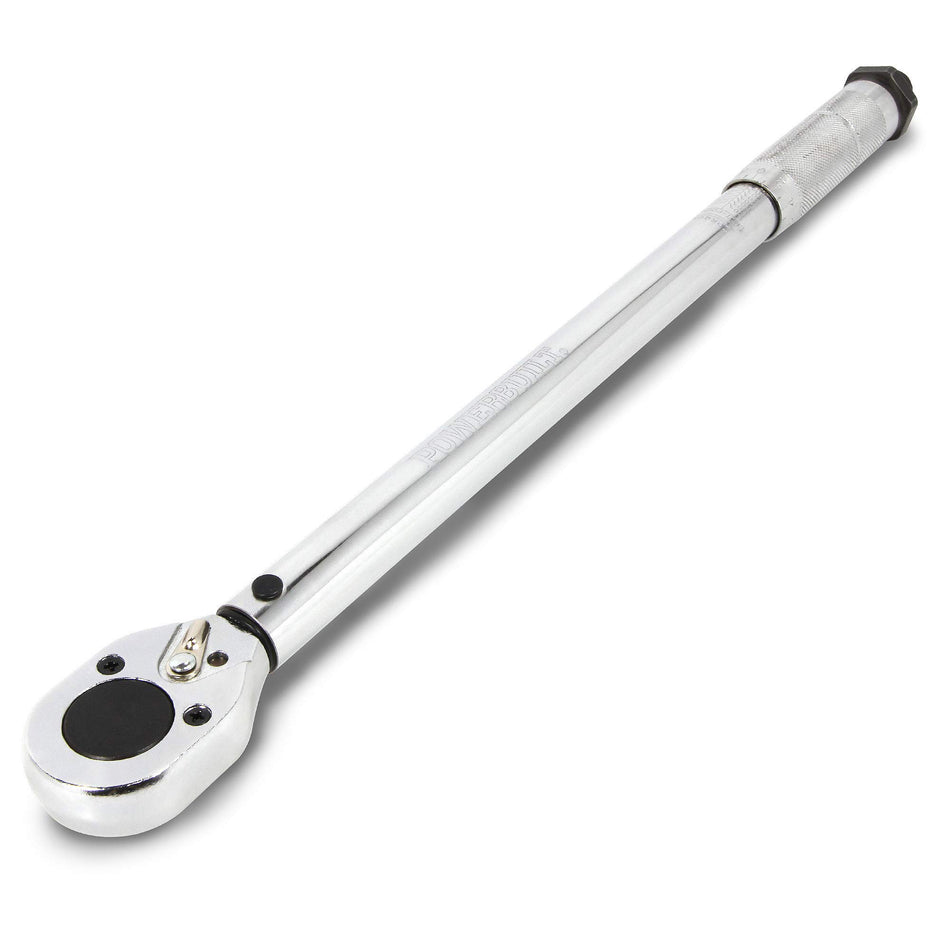 Powerbuilt Micrometer Torque Wrench, 1/2-Inch Drive, Reversible Ratchet Clicks, Lockable, 30 to 150 Foot Pound Range - 644999