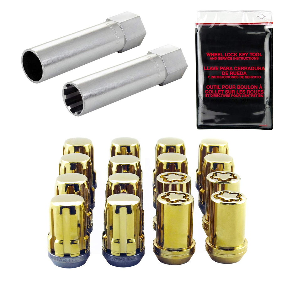 McGard 65457GD Chrome/Gold SplineDrive Wheel Installation Kit (M12 x 1.5 Thread Size) - for 4 Lug Wheels