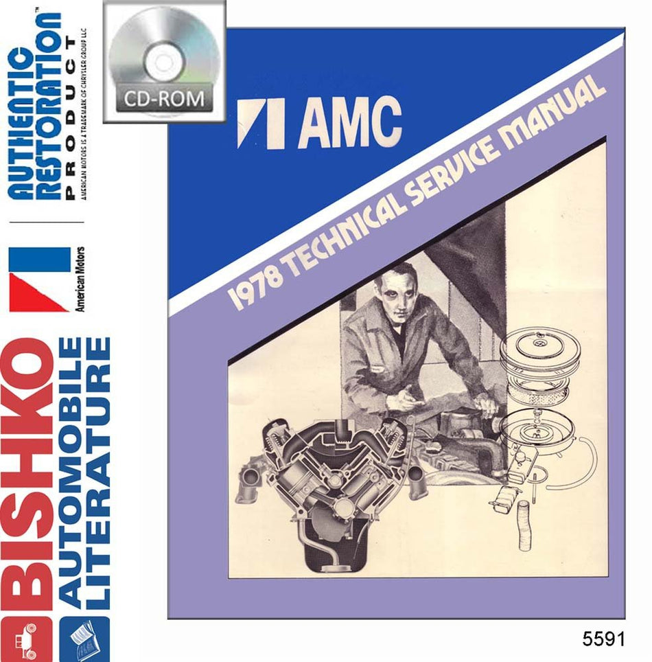 bishko automotive literature 1978 AMC Gremlin Matador AMX Shop Repair Manual CD Engine Drivetrain Wiring