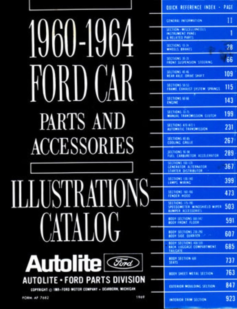 bishko automotive literature 1960 1961 1962 1963 1964 Ford Parts Numbers Book List Guide Catalog Interchange