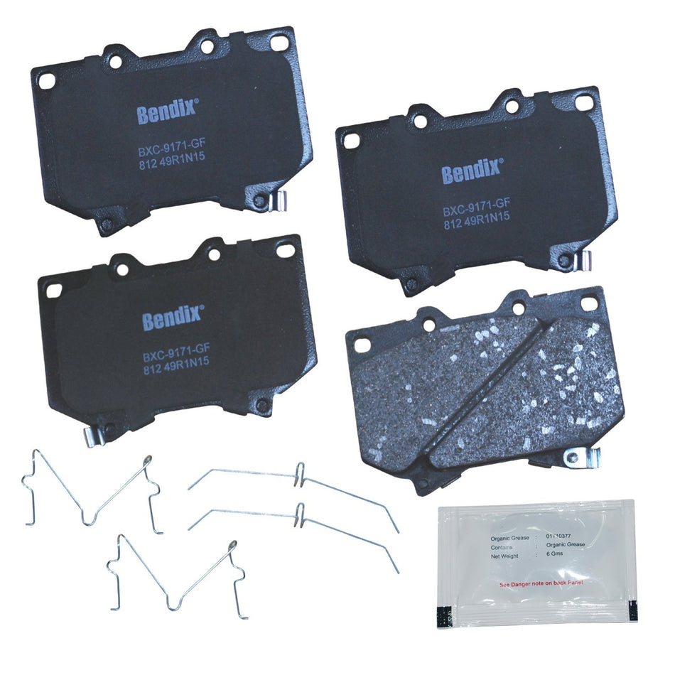 Bendix Priority 1 Ceramic Front Disc Brake Pad Set for Toyota Sequoia 2007-2001, Tundra 2003-2000 - (CFC812)