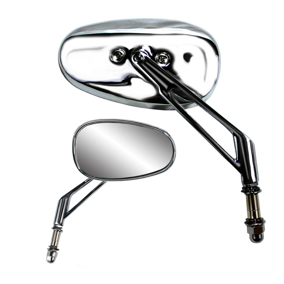 Ken Sean 941050 Short Billet Stem Chrome Custom American Mount Motorcycle Mirror