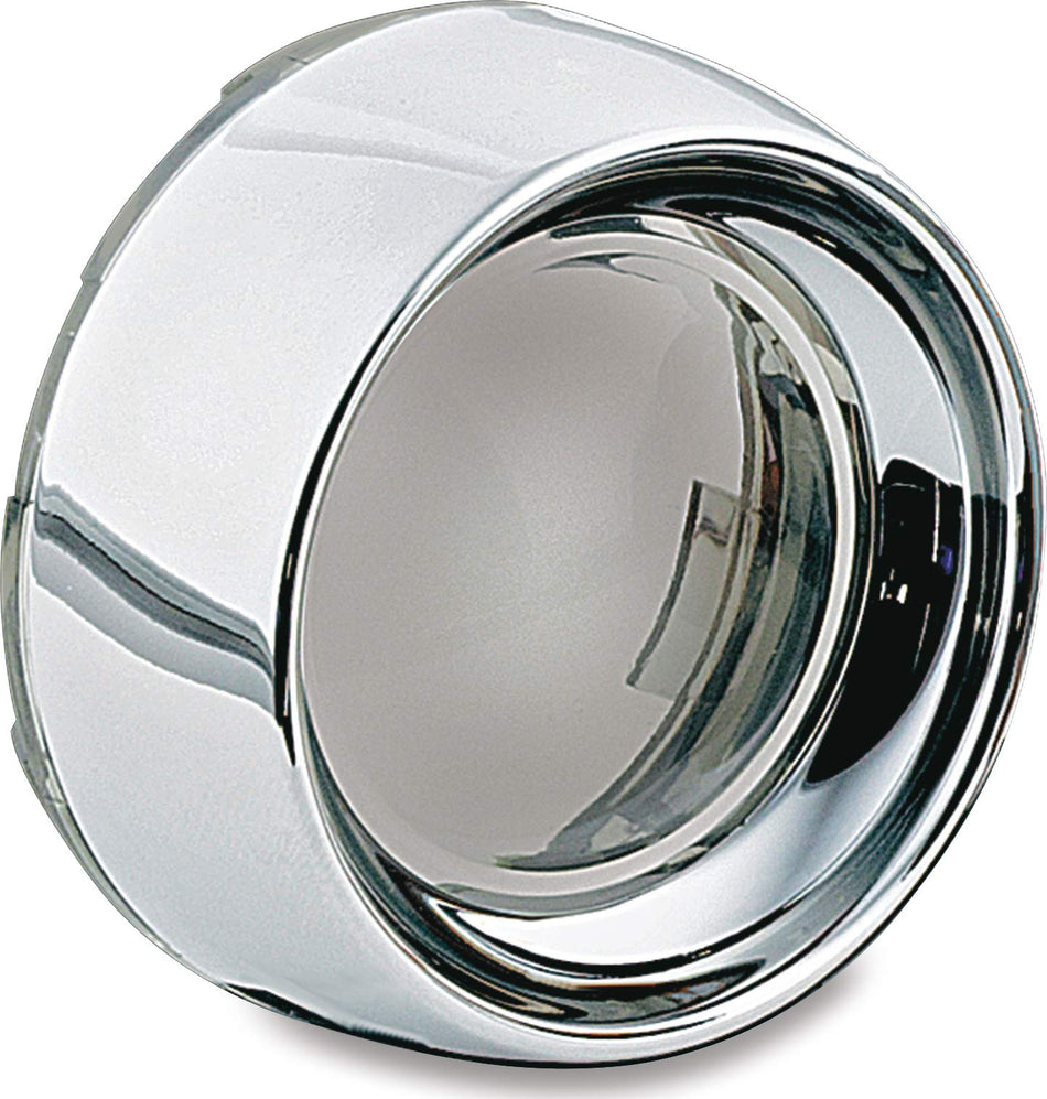 Kuryakyn 2107 Motorcycle Lighting Accessory: Deep Dish Bezel for 2000-19 Harley-Davidson Motorcycles with Bullet Turn Signal/Blinker Lights, Smoke Lens, Chrome, 1 Pair
