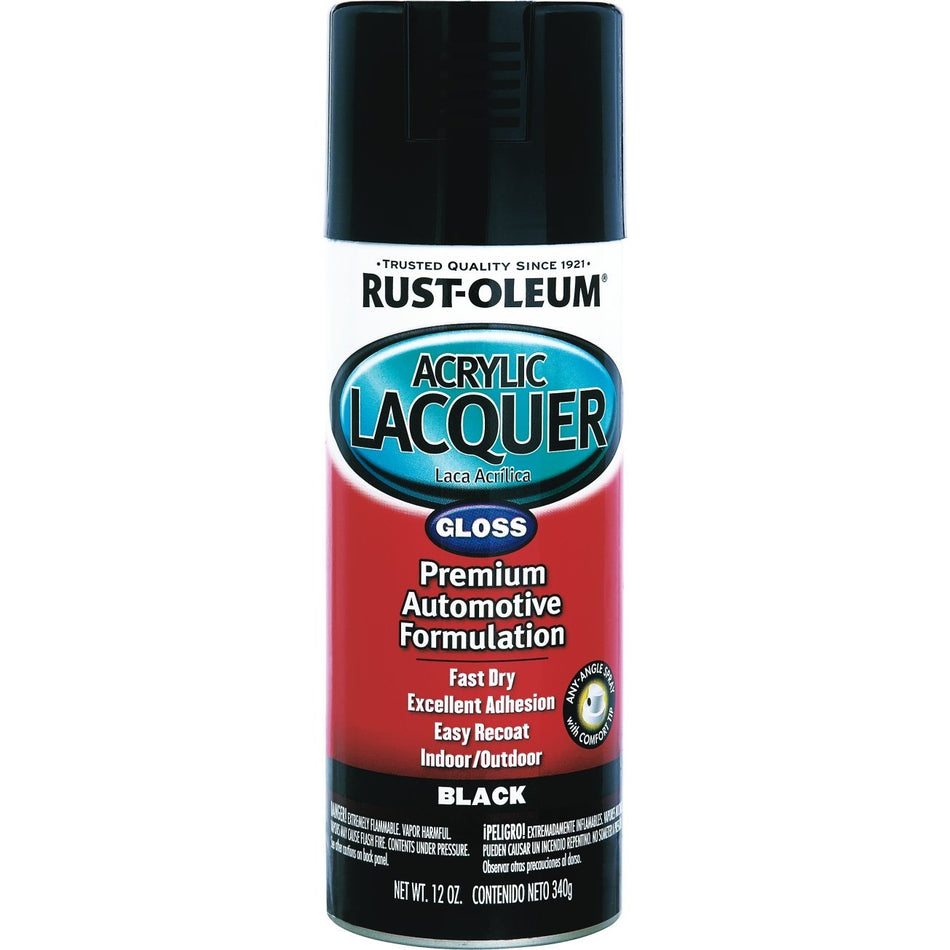 Rust-Oleum Automotive Lacquer Gloss Black Automotive Acrylic Lacquer Spray 12 oz.