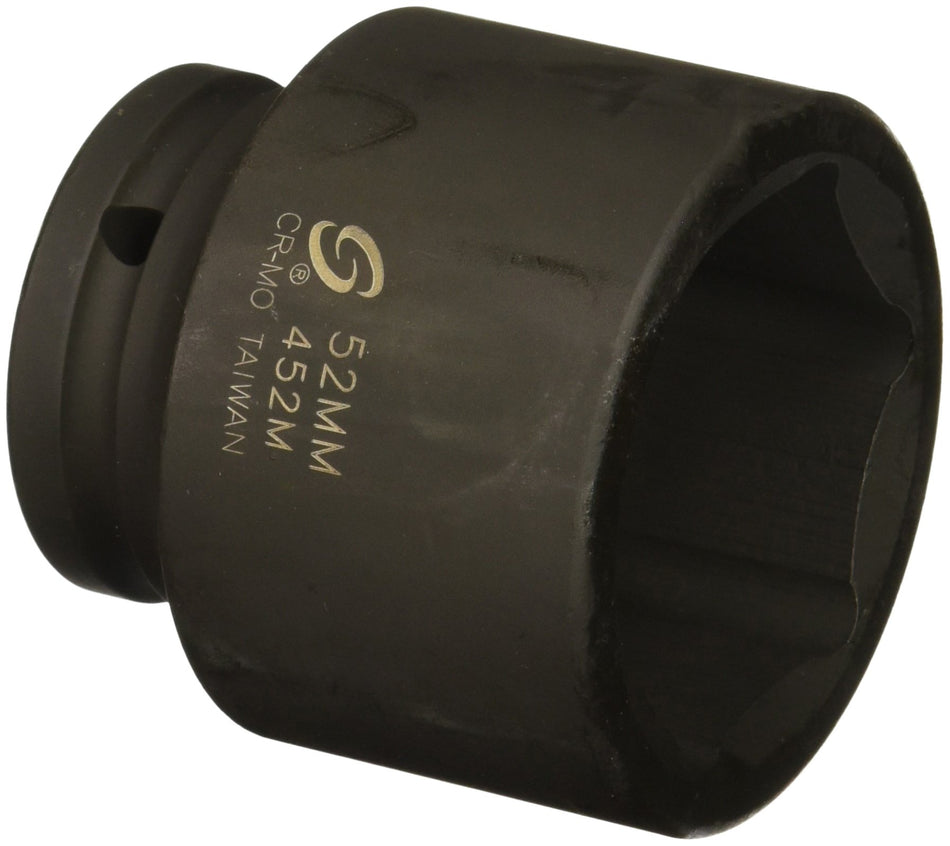 Sunex 452M 3/4 Drive Standard 6 Point Metric Impact Socket 52mm