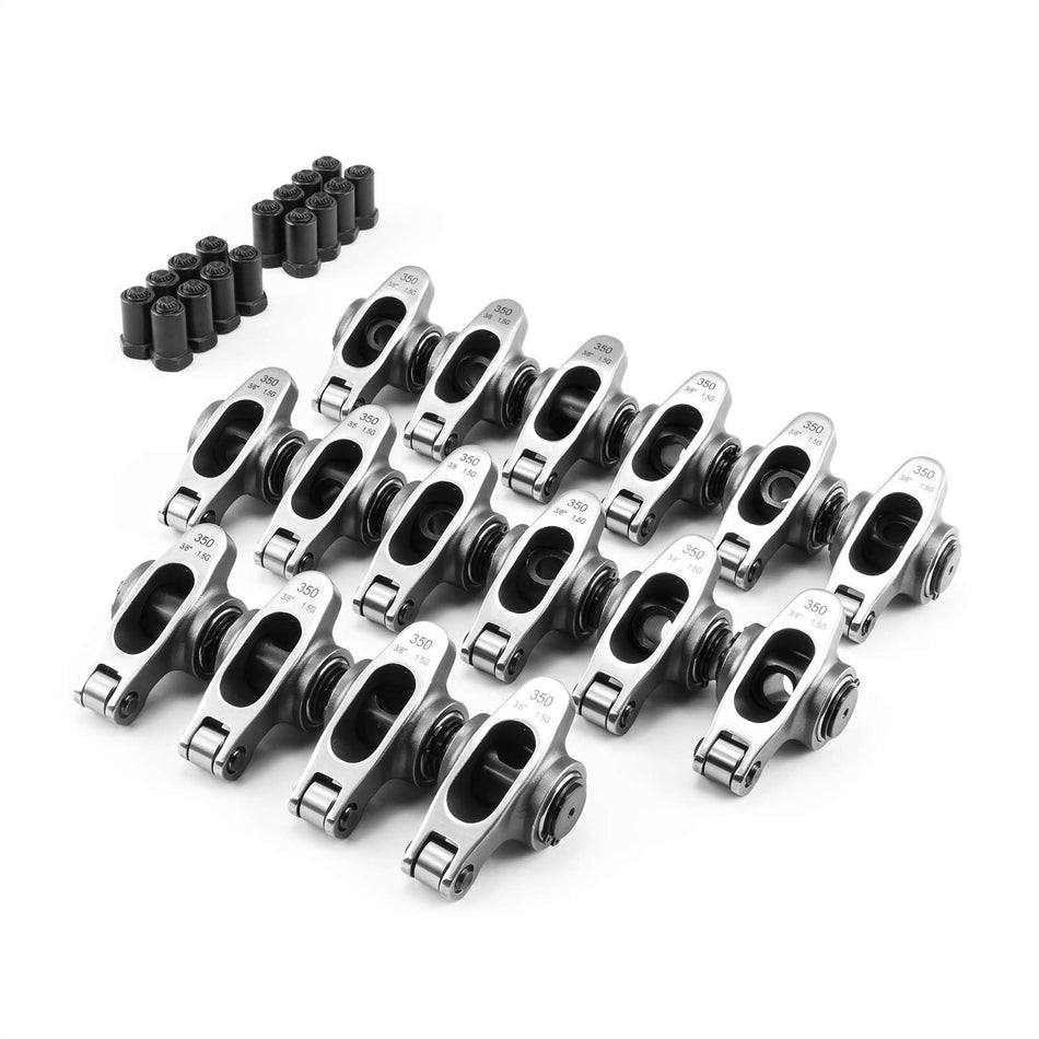 Speedmaster PCE261.1061.01 Fits Chevy SBC 350 1.5 Ratio 3/8 Stainless Steel Roller Rocker Arm Set