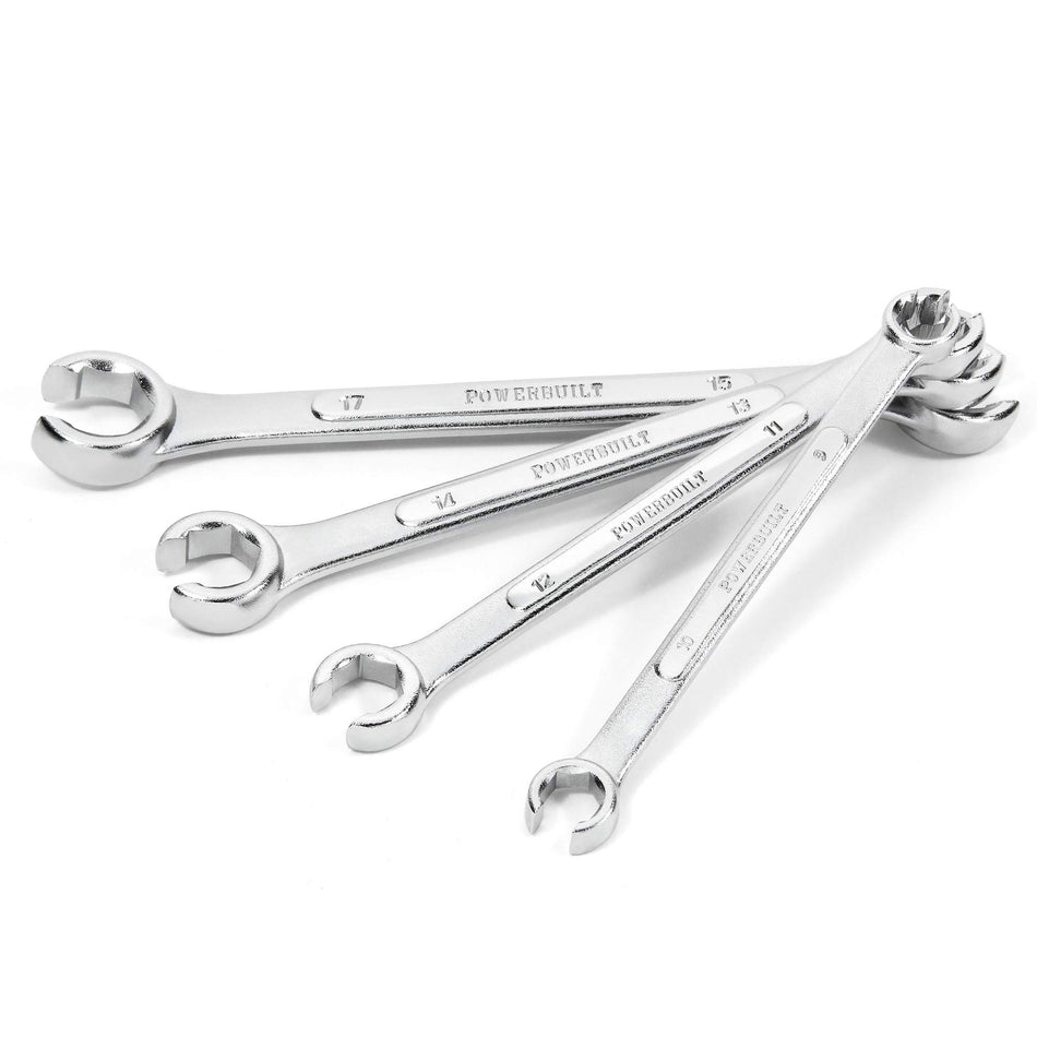 Powerbuilt 15/16-Inch Combination Wrench, SAE 12 Point Double Ended Box and Open End, Polished, 15 Degree Offset - 640186