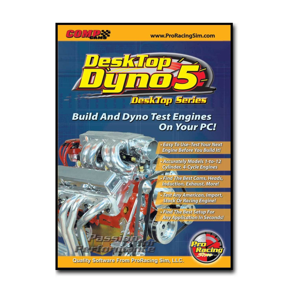 COMP Cams 186011 Pro Racing Sim Desk Top Dyno 5 Software