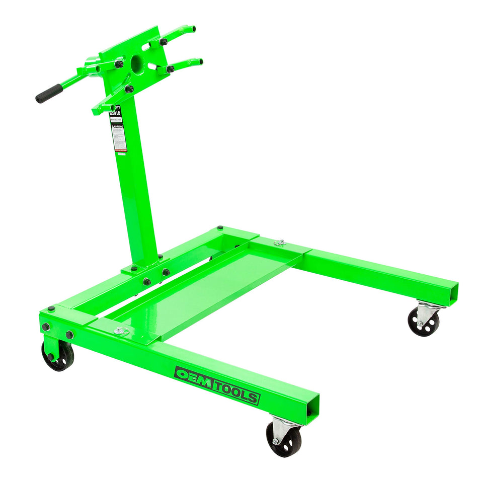 OEMTOOLS 24829 1250 Lb. Engine Stand, Wheeled Engine Stand for Vehicle Maintenance, 360 Degree Rotation, Folding Frame for Easy Storage