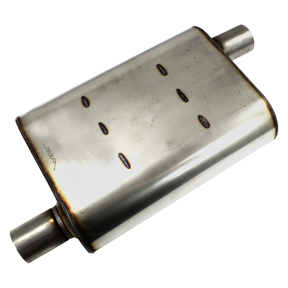 JBA 40-201300 Muffler (Universal Chambered Style 304SS 13x9.75x4 2 Inlet Diameter Offset/Offset), 1 Pack