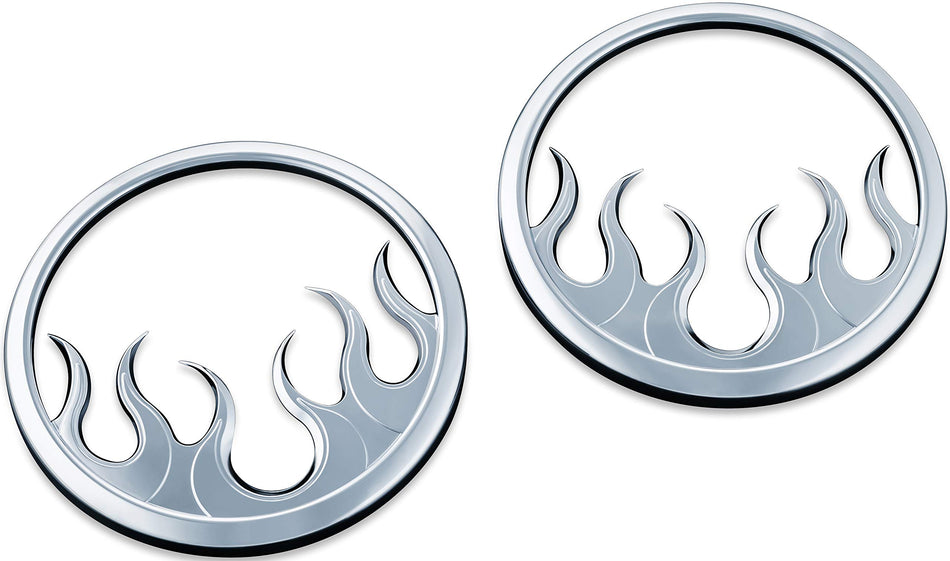 Kuryakyn 7373 Chrome Front Fairing Speaker Grills for 2014-19 Harley-Davidson Motorcycles: Zombie, Pack of 2