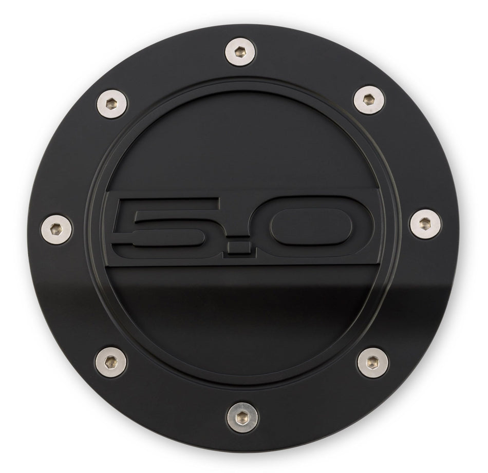Drake Muscle Cars FR3Z-6640526-5A Fuel Door Comp Series Black with 5.0 Logo