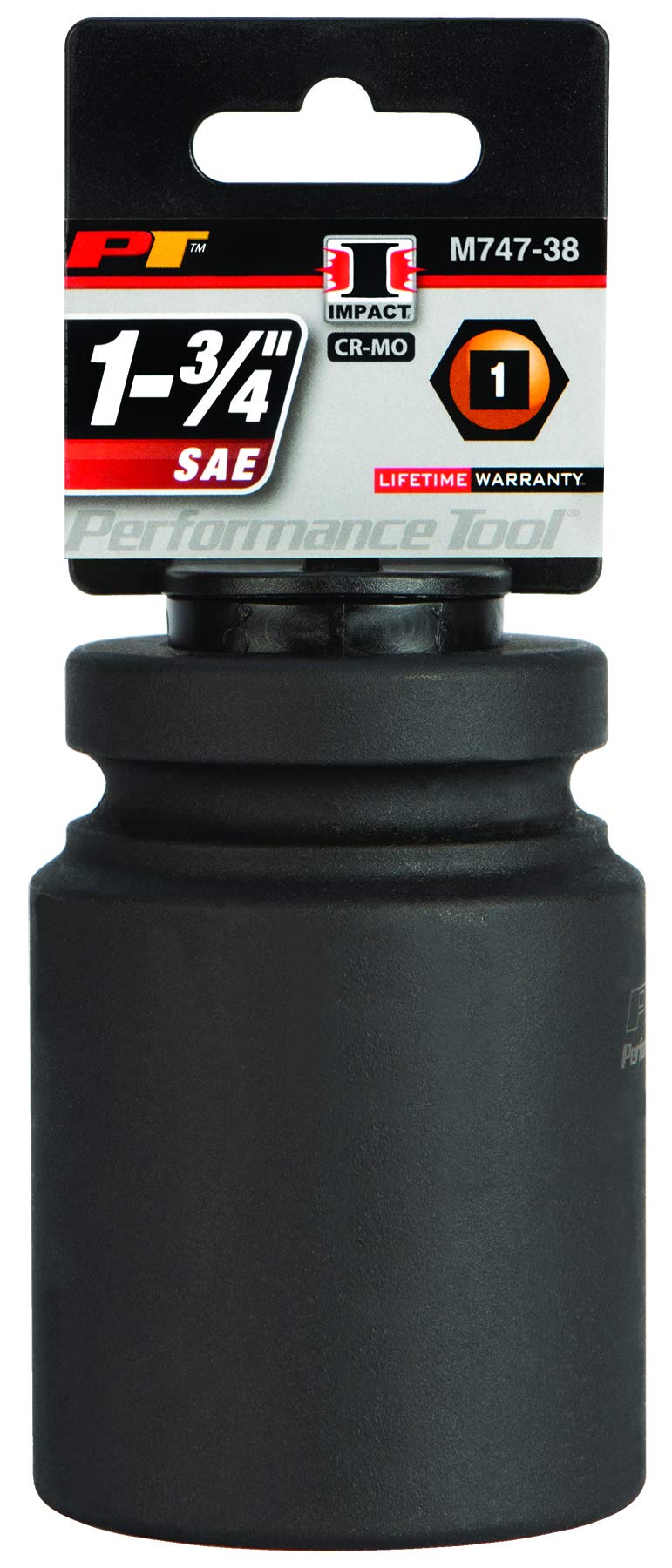 Performance Tool M747-38 1 in. Drive 1-3/4 in. Deep Wall Socket - Heavy Duty Impact Socket for High Performance Automotive and Industrial Applications