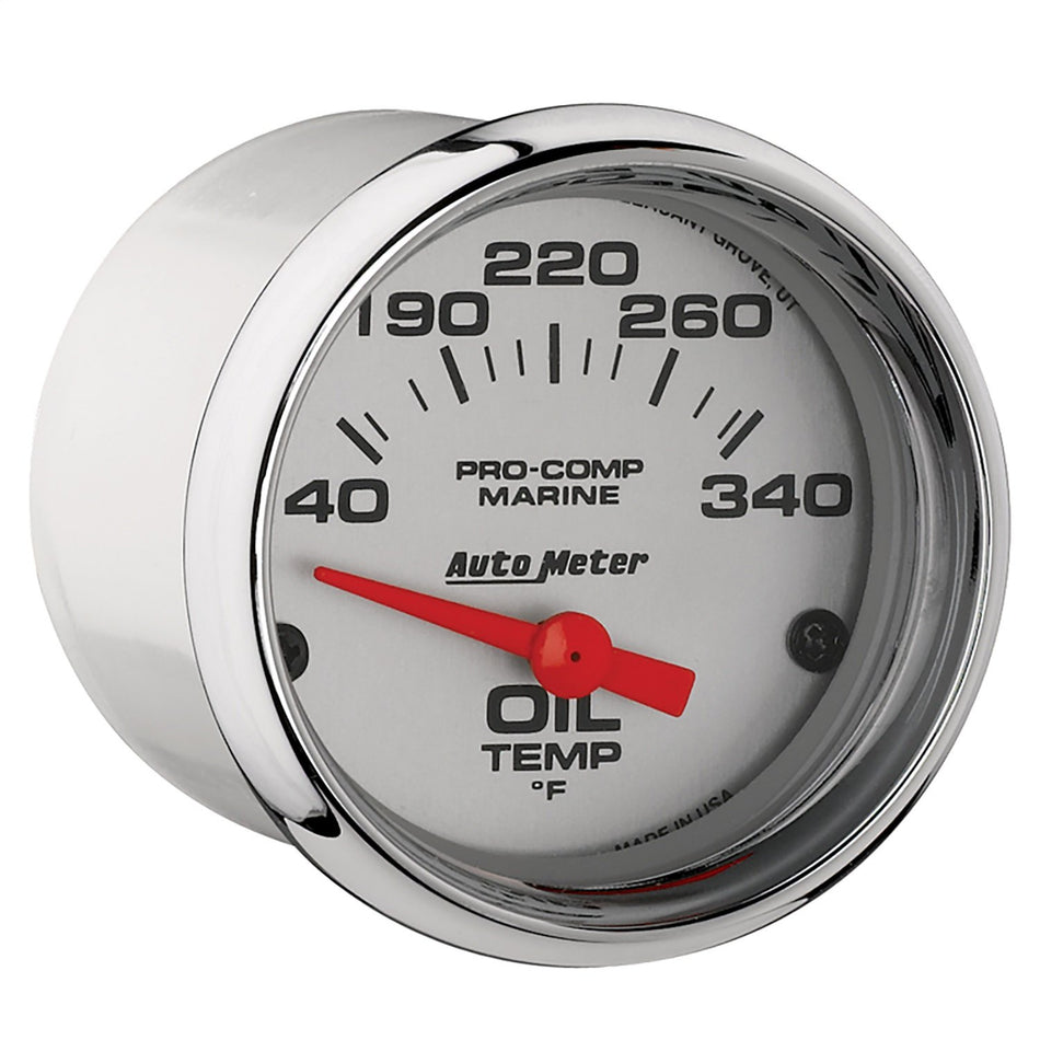 AutoMeter Gauge, Oil Temp, 2 1/16, 140-300u00baf, Electric, Marine Chrome (200764-35)