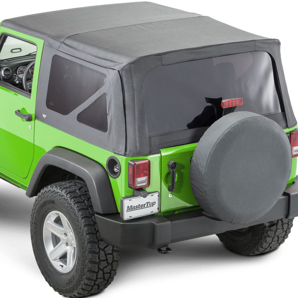 MasterTop Fabric Only Soft Top - Fits Jeep Wrangler JK 2-Door 2007-2012 - Jeep Wrangler Soft Top 2 Door Jeep Wrangler JK Soft Top 2 Door Jeep JK Soft Top 2 Door (Fabric Only, Black Diamond)