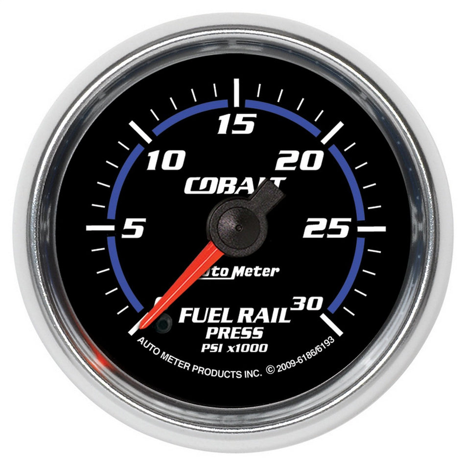 Auto Meter 6193 Cobalt 2-1/16 0-30000 PSI Full Sweep Electric Diesel Fuel Rail Pressure Gauge