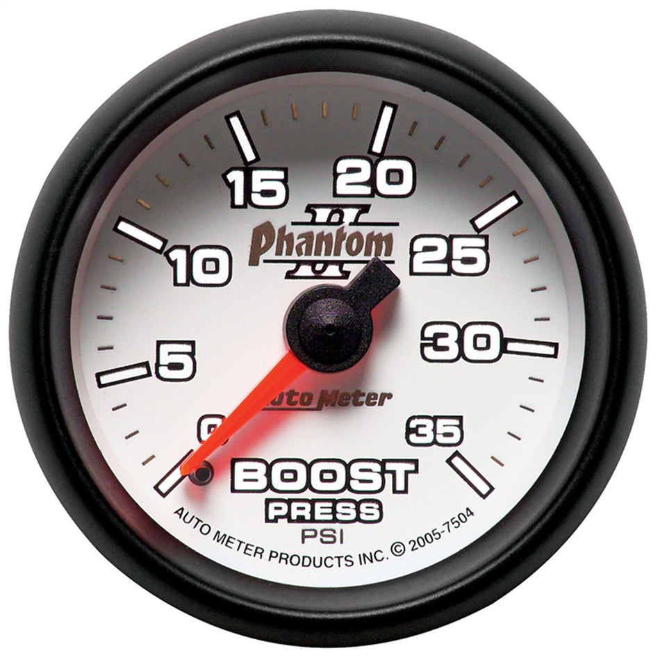 Auto Meter 7504 Phantom II Mechanical Boost Gauge, 2.3125 in.