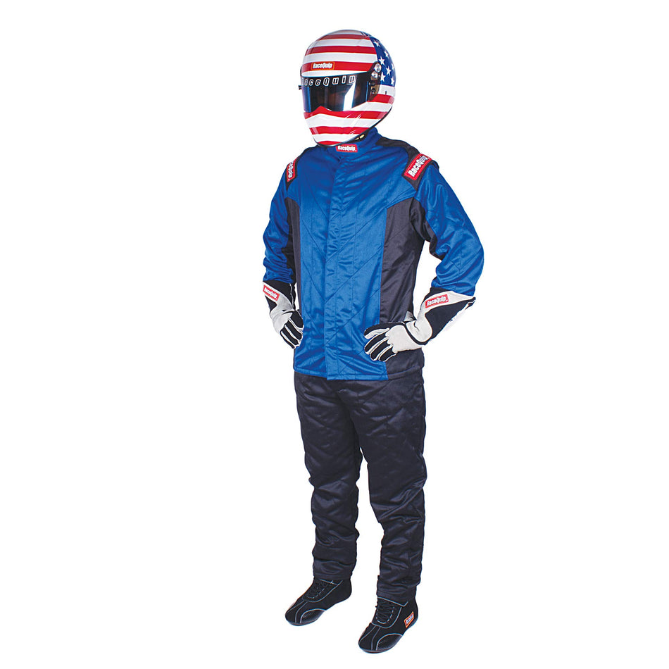 RaceQuip Chevron 5 Multi Layer Nomex Racing Driver Fire Suit Jacket SFI 3.2A/ 5 Blue X-Large 91619269