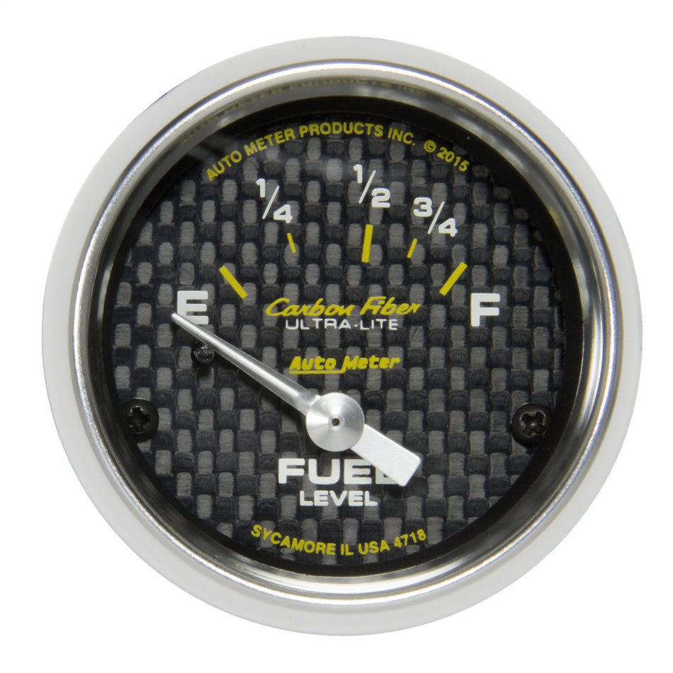 AUTO METER 4718 Fuel Level Gauge (2 116 16Oe to 158Of Elec Carbon Fiber)