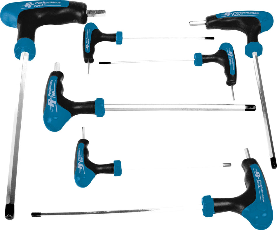 Performance Tool W1712 Metric T-Handle Hex Key Set, 7-Piece