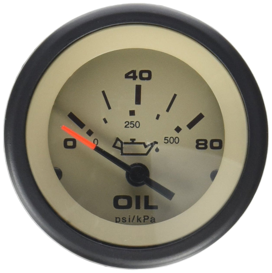 Sierra International 59705P Sahara 0 to 80 Psi Dial Range Scratch Resistant Electric Oil Pressure Gauge, 2
