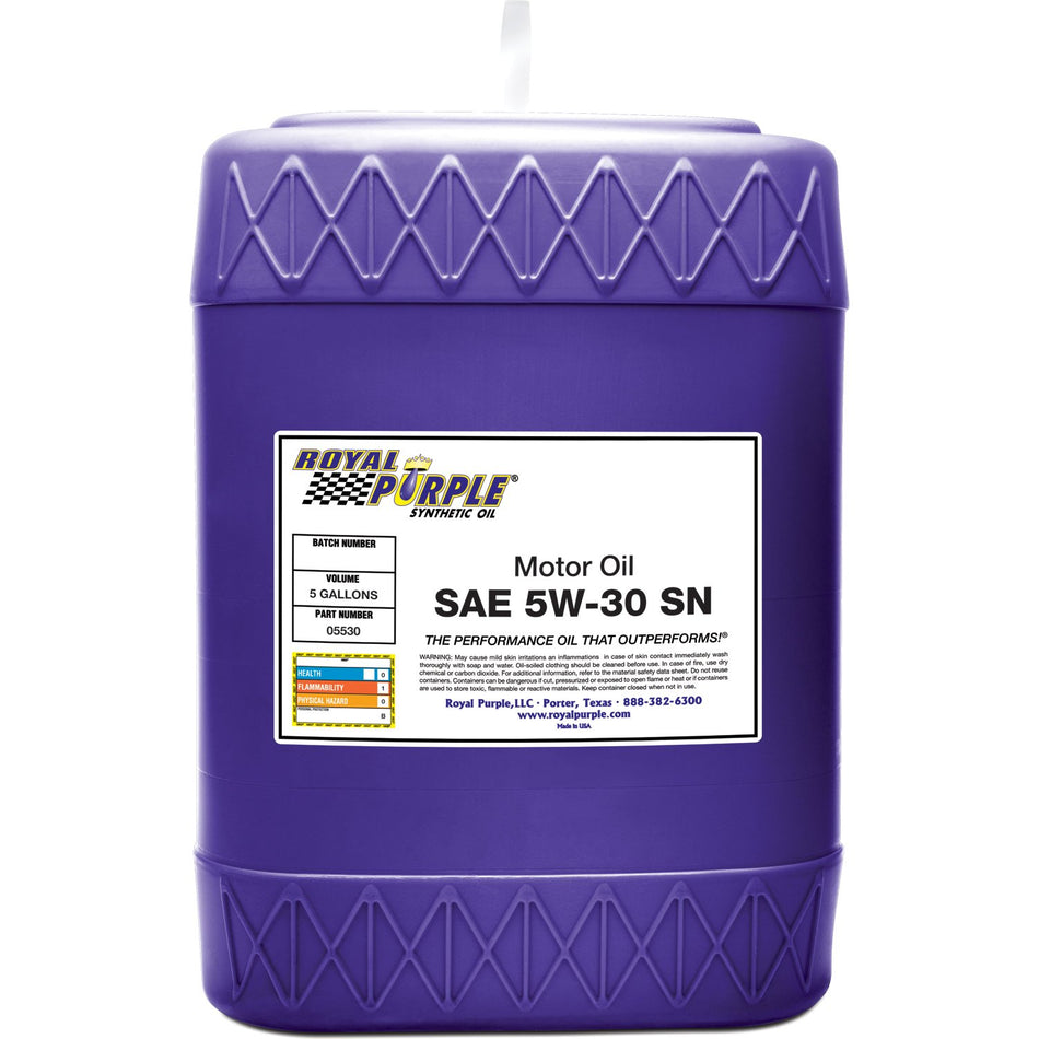 Royal Purple 05530 API-Licensed SAE 5W-30 High Performance Synthetic Motor Oil - 5 Gallon