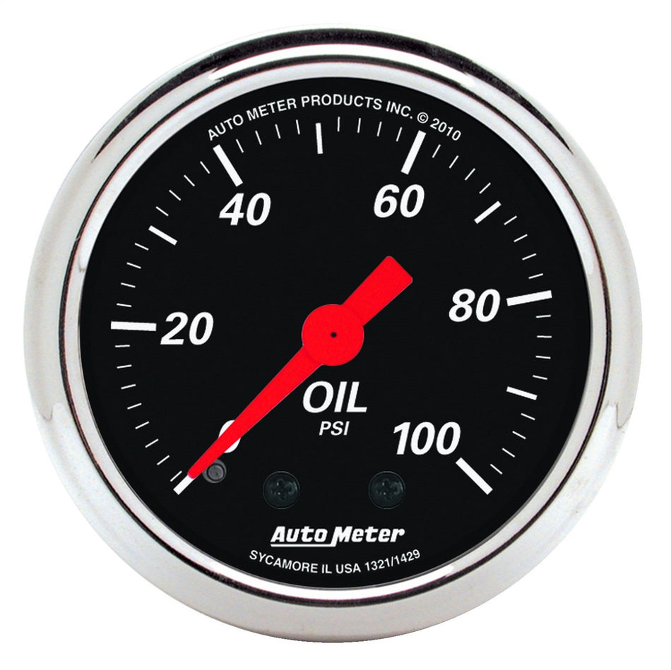 Auto Meter 1429 Designer Black Mechanical Oil Pressure Gauge,2.3125 in.