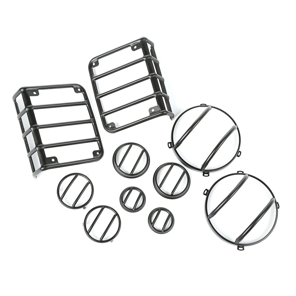 Rugged Ridge | Euro Guard Kit, 10 Piece, Textured Black | 12496.31 | Fits 2007-2018 Jeep Wrangler JK