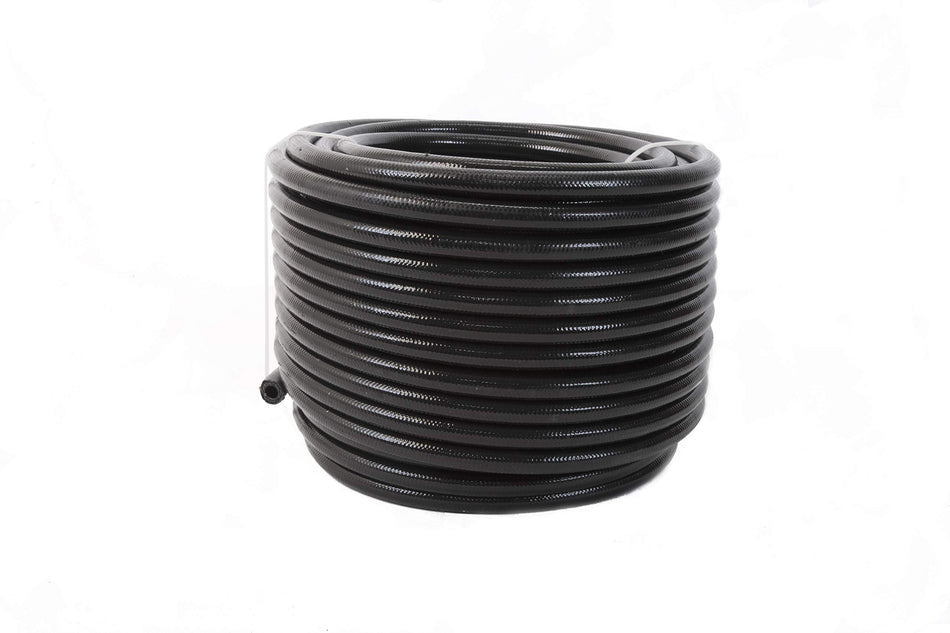 Aeromotive 15322 Black Jacketed Stainless Steel Braided PTFE Coated Fuel Line, AN-06 x 8'