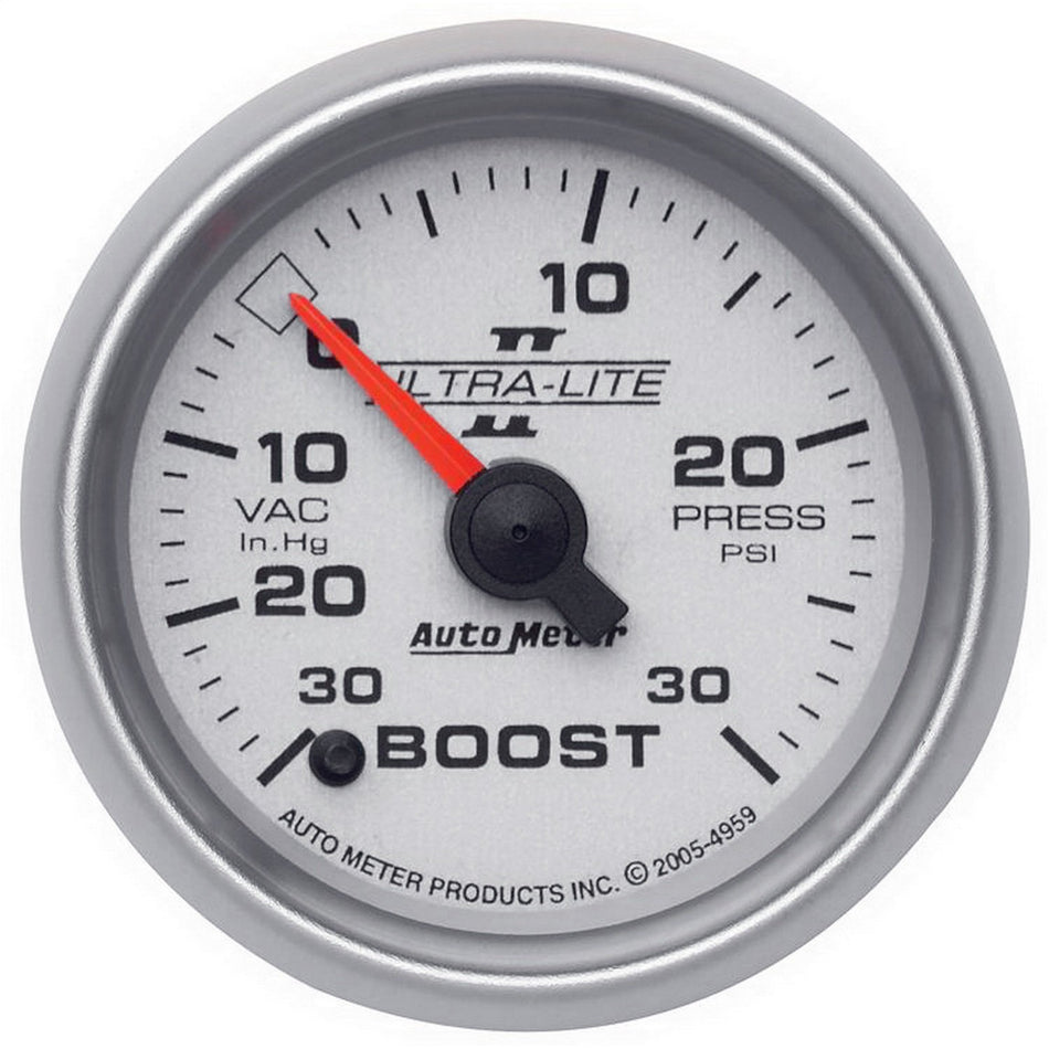 Auto Meter 4959 Ultra-Lite II 2-1/16 30 in. Hg/30 PSI Full Sweep Electric Vacuum/Boost Gauge
