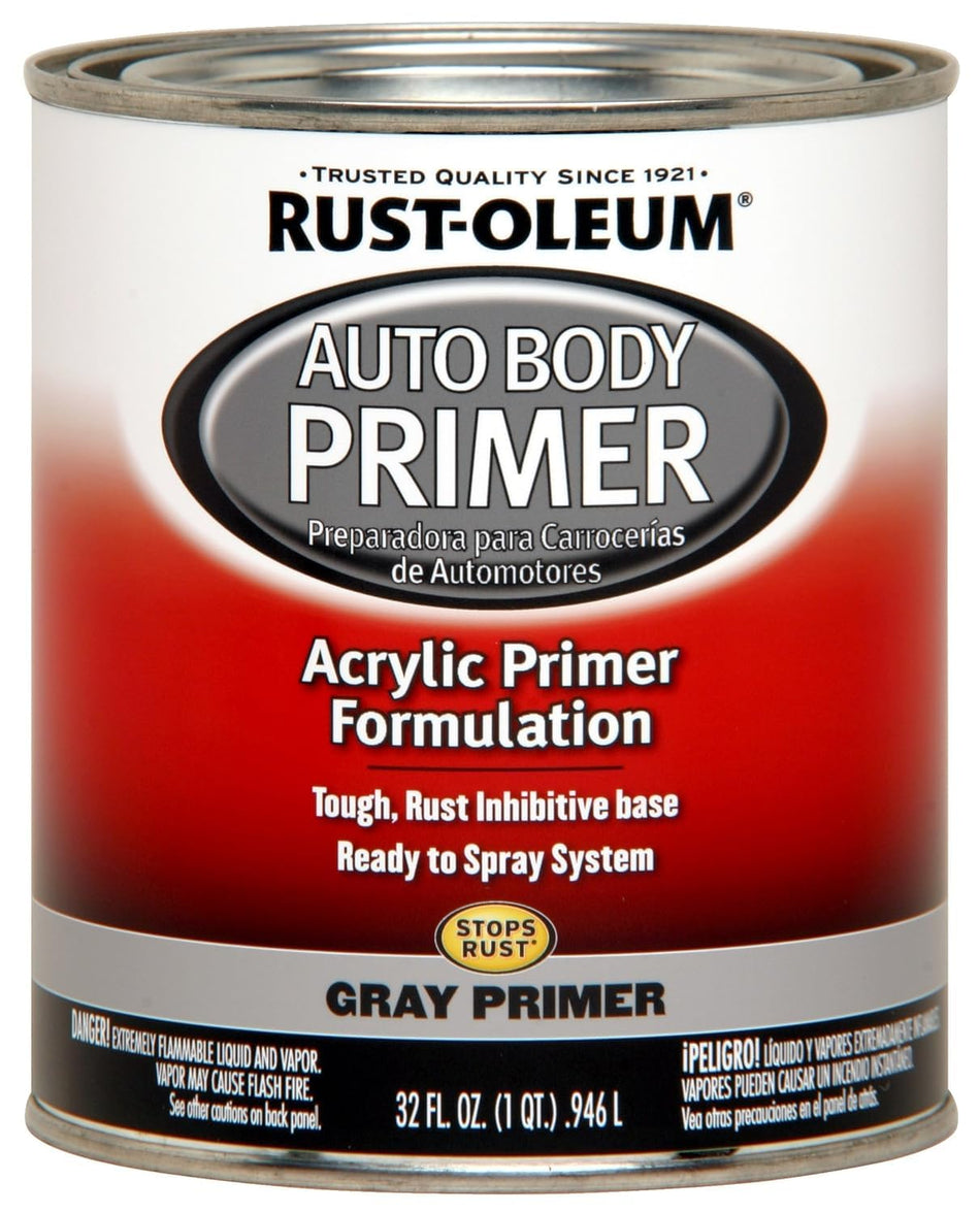 Rust-Oleum 253499 Automotive Premixed Auto Body Paint, Quart, Gray Primer 32 Fl Oz (Pack of 1)