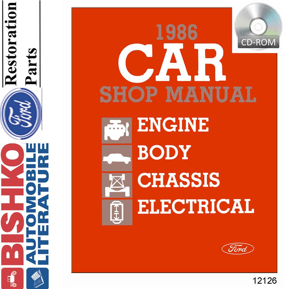 bishko automotive literature Shop Service Repair Manual CD for The 1986 Ford Lincoln Mercury