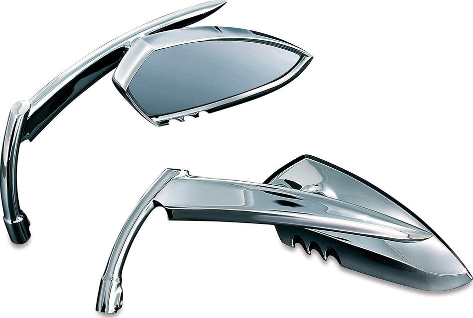 Kuryakyn 1449 Motorcycle Handlebar Accessory: Scythe Blade Rear View Side Mirrors for Harley-Davidson Motorcycles, Chrome, 1 Pair