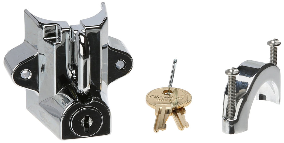 Kuryakyn 4232 Motorcycle Accessory: Tamper-Proof Helmet Security Lock, Universal Fit for Motorcycles with 1-1/4 to 1-1/2 Diameter Frame Tubes, Chrome