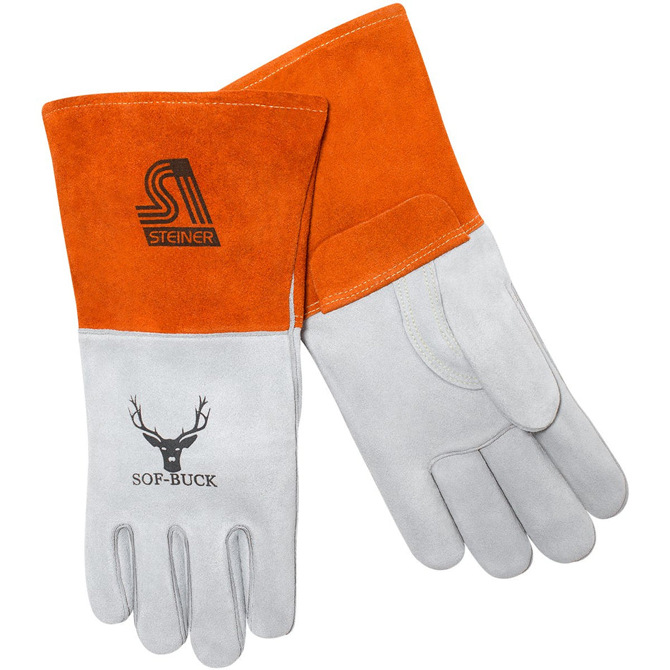 Steiner 02275-2X MIG Gloves, Soft-Buck Gray Split Deerskin Foam Lined Back, 2X-Large