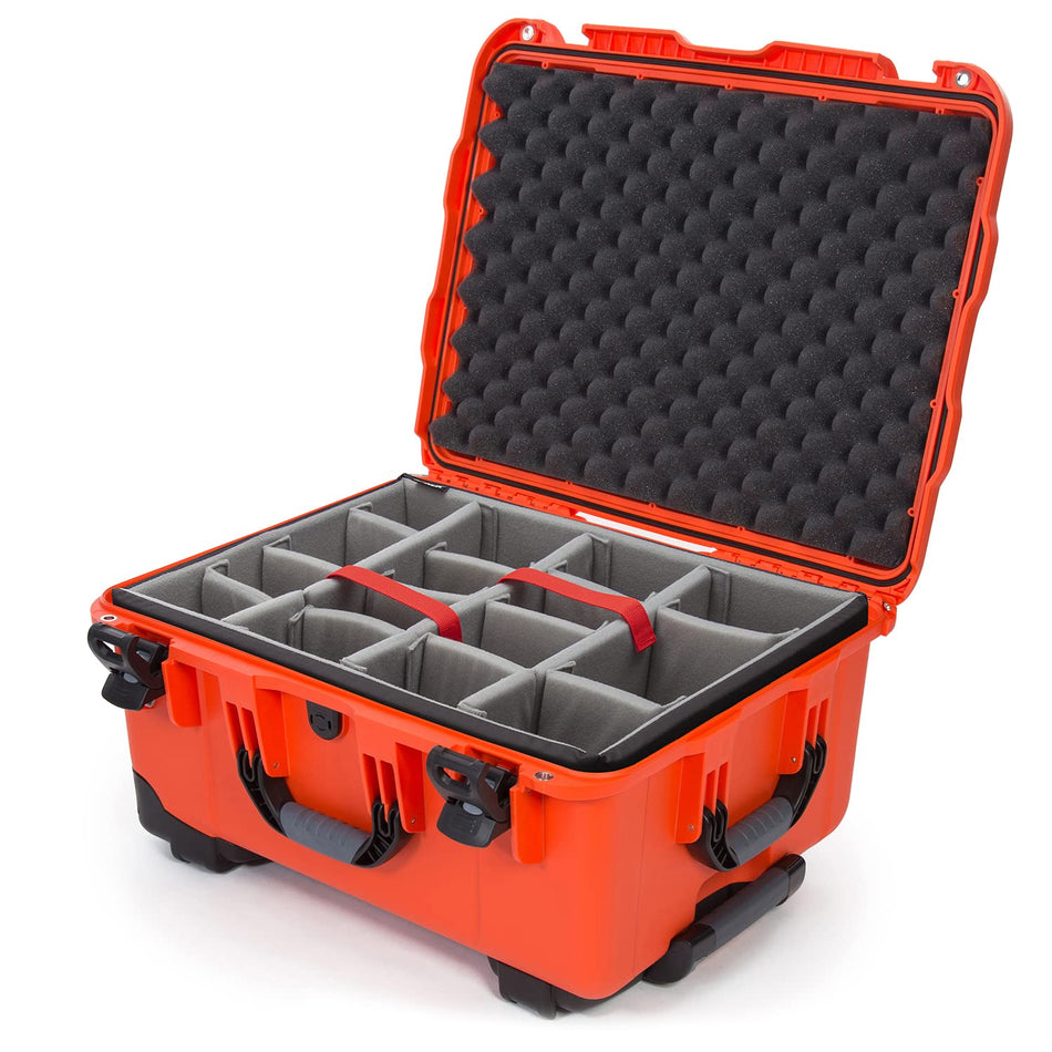Nanuk 950 Waterproof Hard Case with Wheels and Padded Divider - Orange