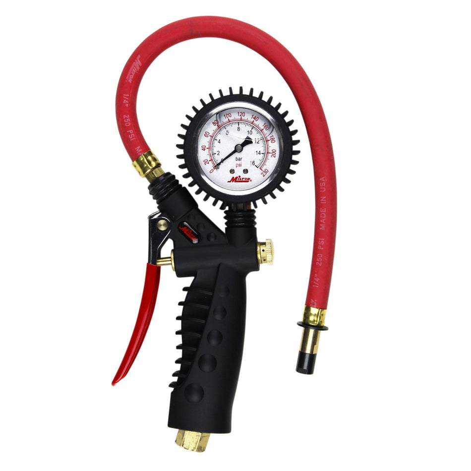 MILTON S-574A Analog Inflator Gauge with Straight Chuck