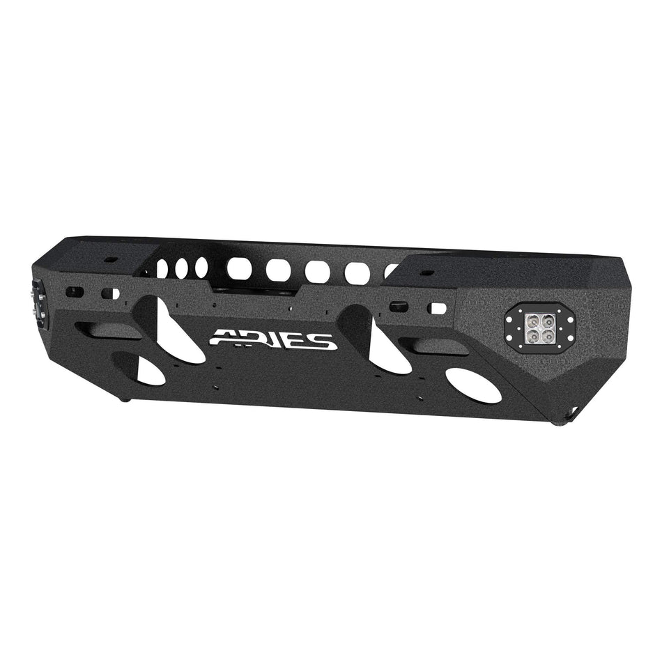 ARIES 2082075 TrailChaser Black Aluminum Front Bumper with LED Lights and Winch Mount, Select Jeep Wrangler JL, Gladiator