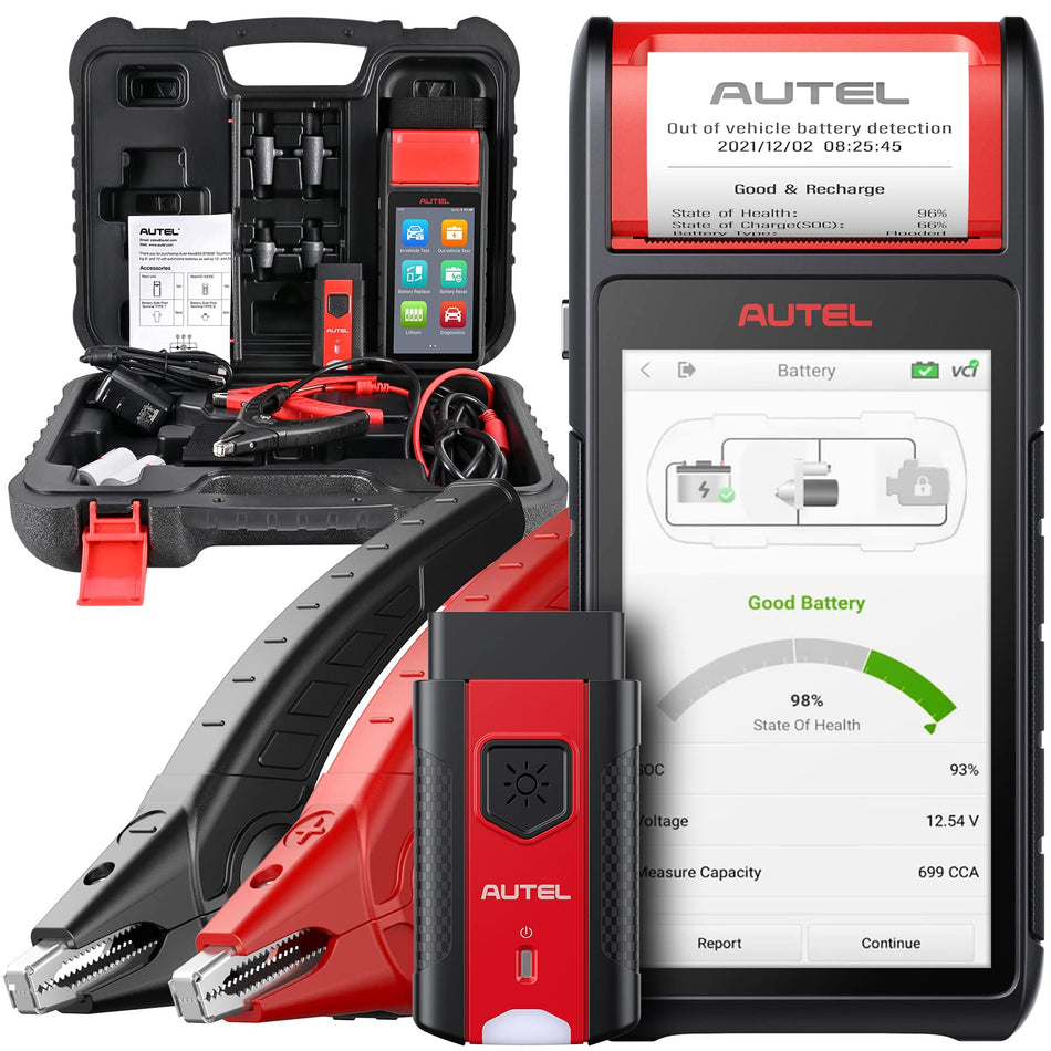 Autel Battery Tester MaxiBAS BT608(E):12V 100-3000 CCA Load Tester, Cranking & Charging Systems Analyzer, Adaptive Conductance, Full System Diagnostic Scanner with Auto Battery Registration, Black