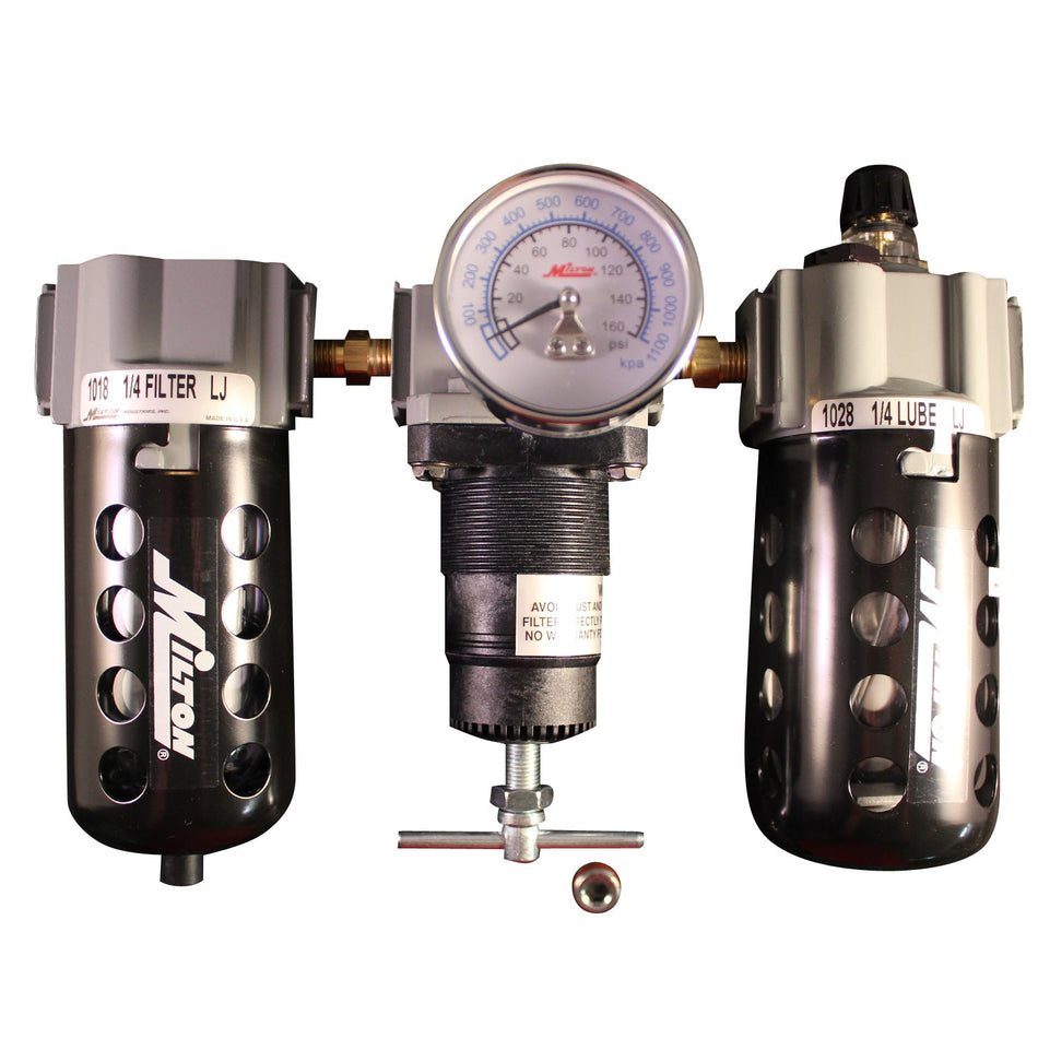 Milton 1100 1/4 NPT Deluxe Polycarbonate FRL Trio