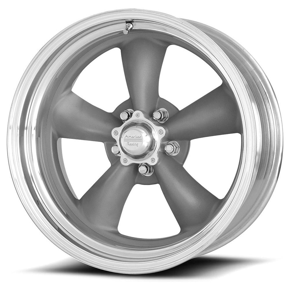 VN205 CLASSIC TORQ THRUST II CUSTOM 17x7, Bolt Pattern: 5x4.5/, Offset: 8, TORQ THRUST GRAY POLISHED LIP, set of 1