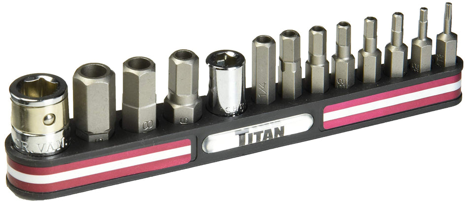 Titan 16135 13-Piece Tamper Resistant SAE Hex Bit Set