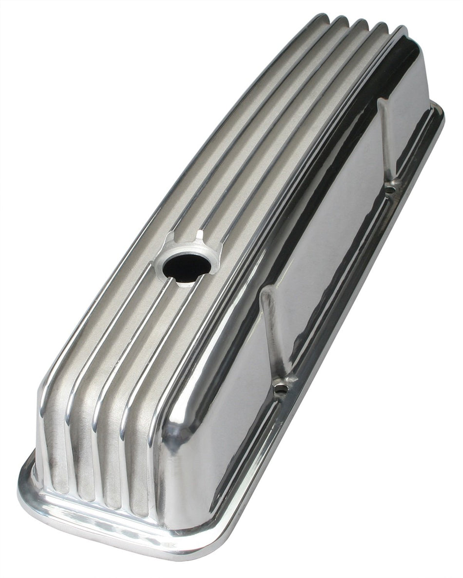 Trans-Dapt Performance 6602 Aluminum Valve Cover Finned Tall Style 1 Hole In Each Cover Baffled Aluminum Valve Cover