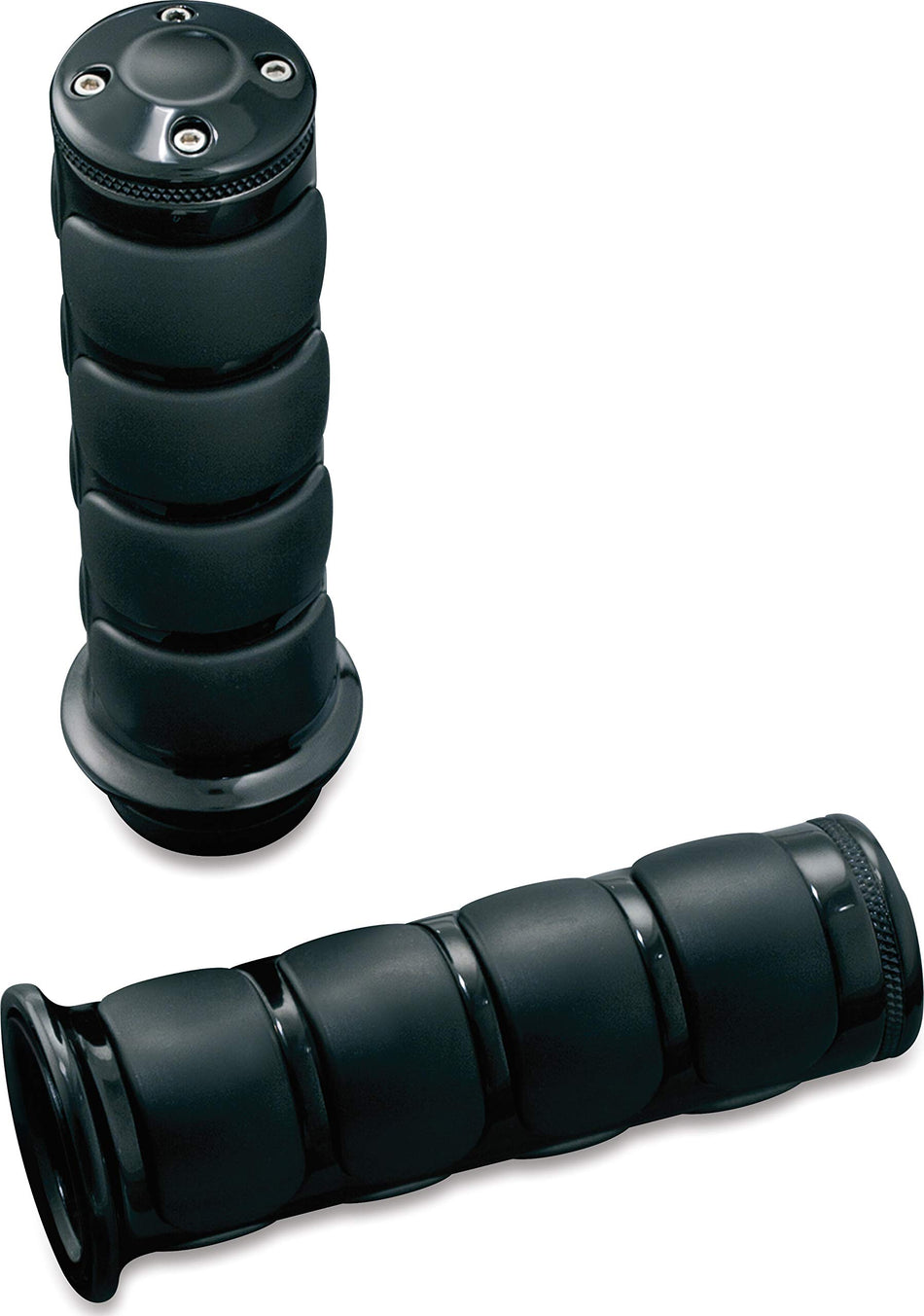 Kuryakyn 6345 Premium ISO Handlebar Grips for Throttle and Clutch: Kawasaki, Suzuki, Victory & Yamaha Motorcycles, Gloss Black, 1 Pair