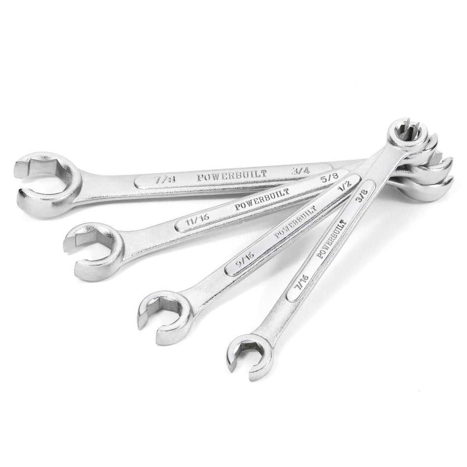 Alltrade 640185 SAE Flare Nut Wrench Set, 4 Piece, Silver