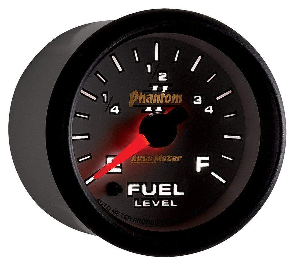 Auto Meter 7510 Phantom II 2-1/16 Universal Stepper Full Sweep Fuel Level Programmable Empty - Full Range Gauge