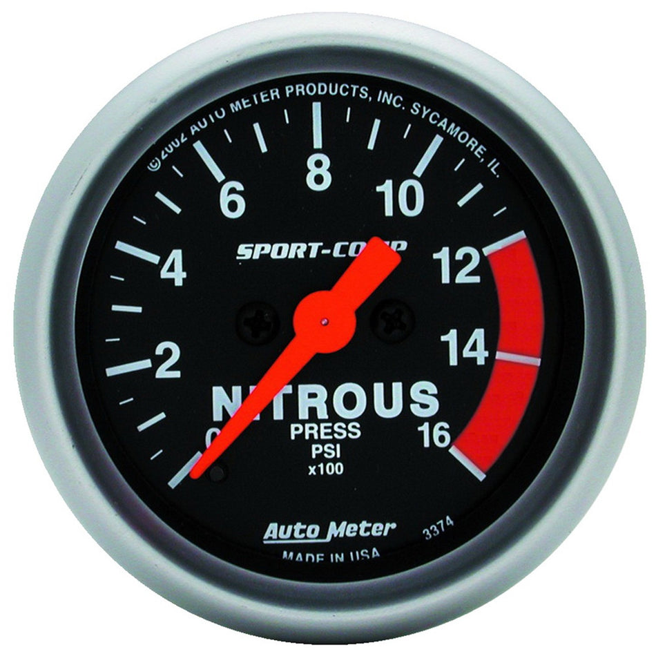 Auto Meter 3374 Sport-Comp Electric Nitrous Pressure Gauge
