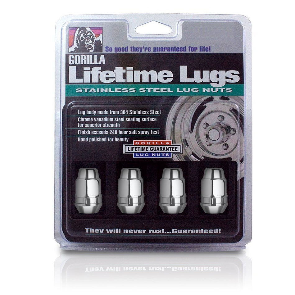 Gorilla Automotive 91147SS Stainless Steel Lifetime Lug Nuts (14mm x 1.50 Thread Size) - Pack of 4