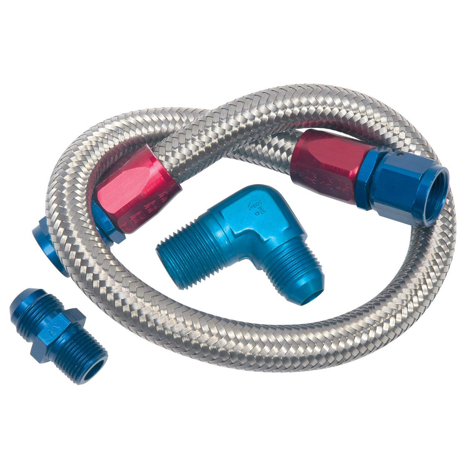 Edelbrock 8122 Braided Stainless Steel Fuel Pump to Fuel Pressure Regulator Fitting