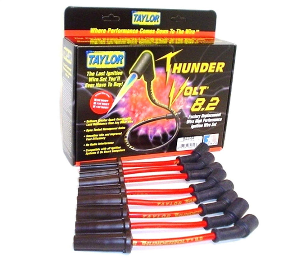 Taylor Cable 82261 ThunderVolt 8.2mm Ignition Wire Set Red LT1 / EcoTec3 - Stock 10.625 in. 180 Deg. Plug Boot ThunderVolt 8.2mm Ignition Wire Set